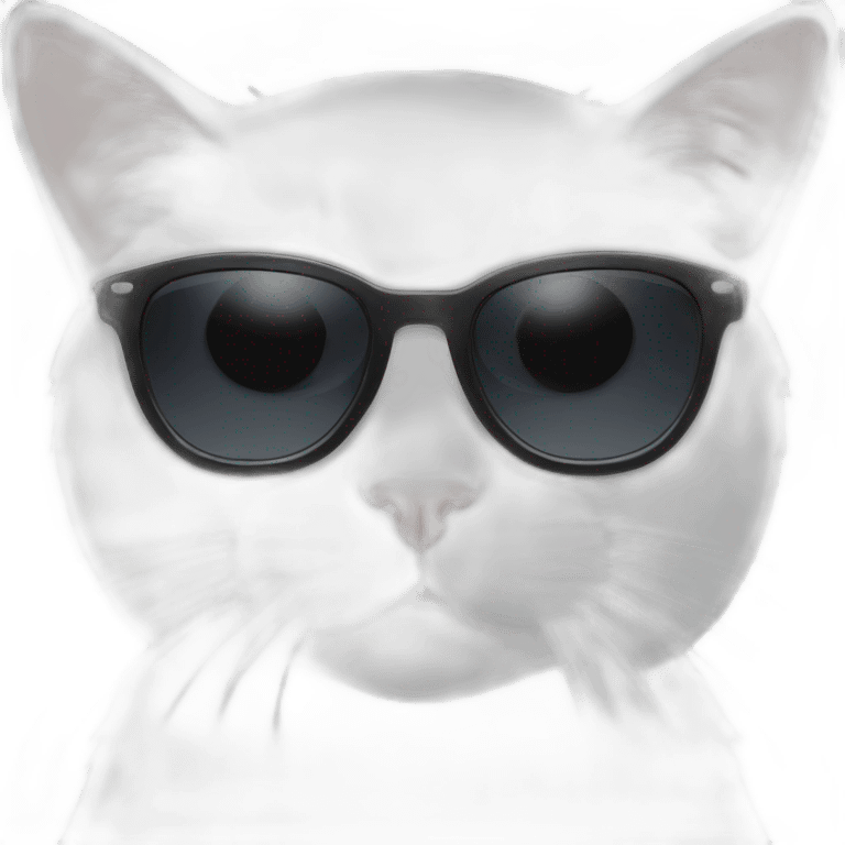 white cat in black sunglasses emoji