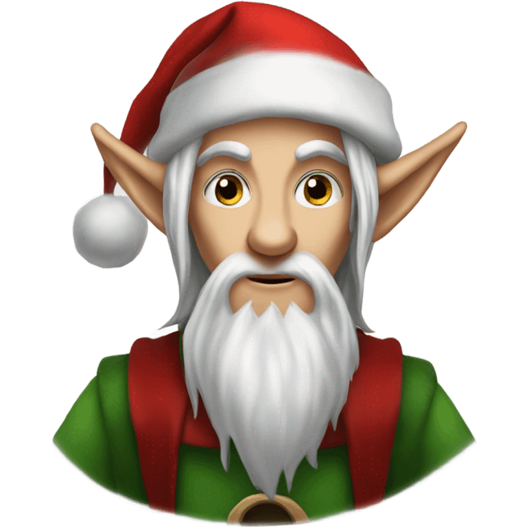 rogue male elf fantasy wearing santa hat emoji