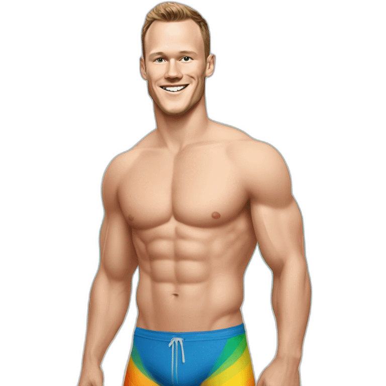 Jonathan Toews as a beach body; rainbow theme emoji