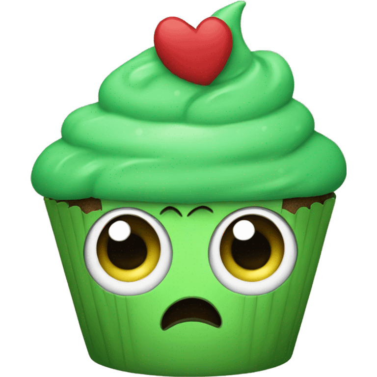 Sad green cupcake emoji