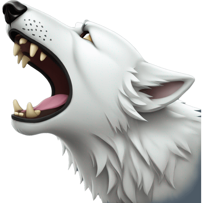 Large white wolf howling emoji