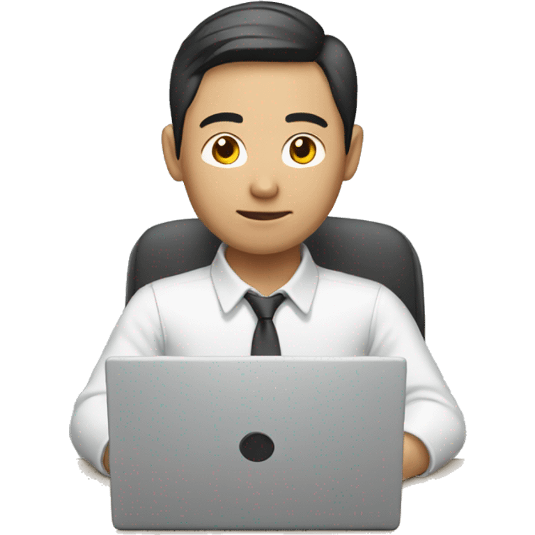 asian working on laptop emoji