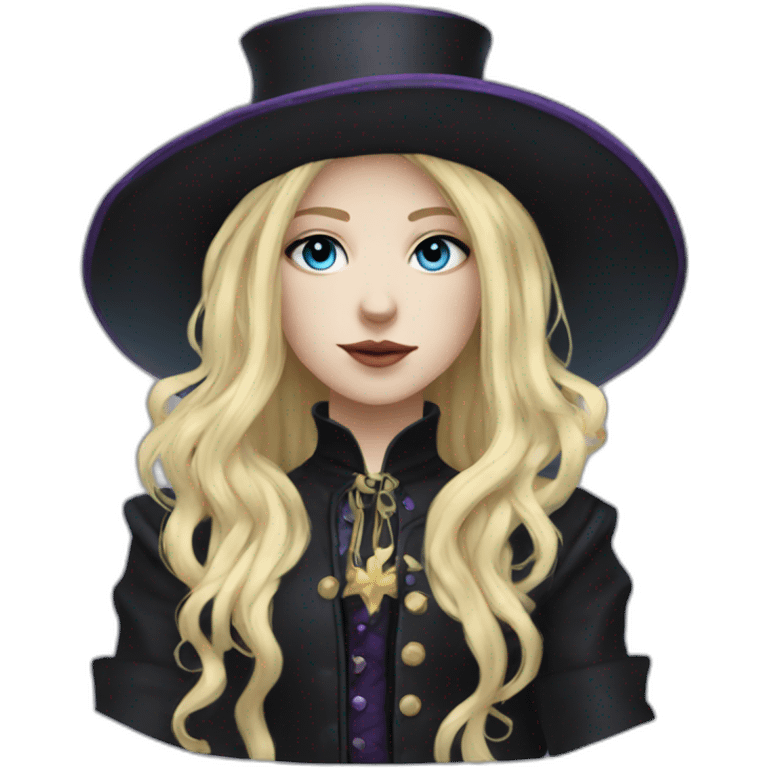 long-hair blond femboy gothic magician emoji