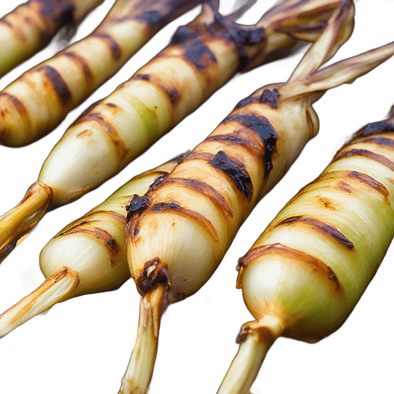 Catalan calçots are grilled tender onions with a smoky, sweet flavor. emoji