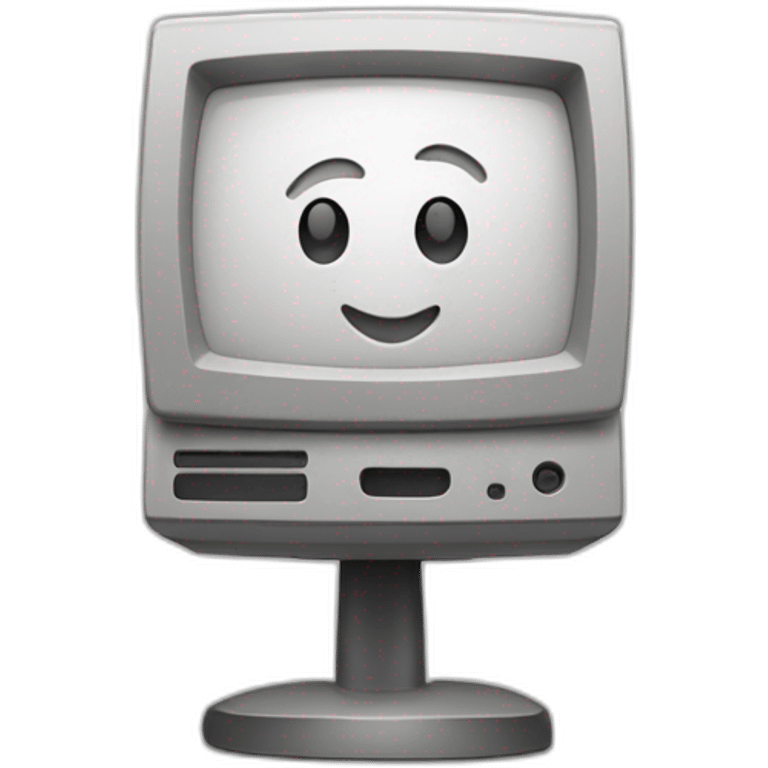 macintosh computer with the word hello on its monitor emoji