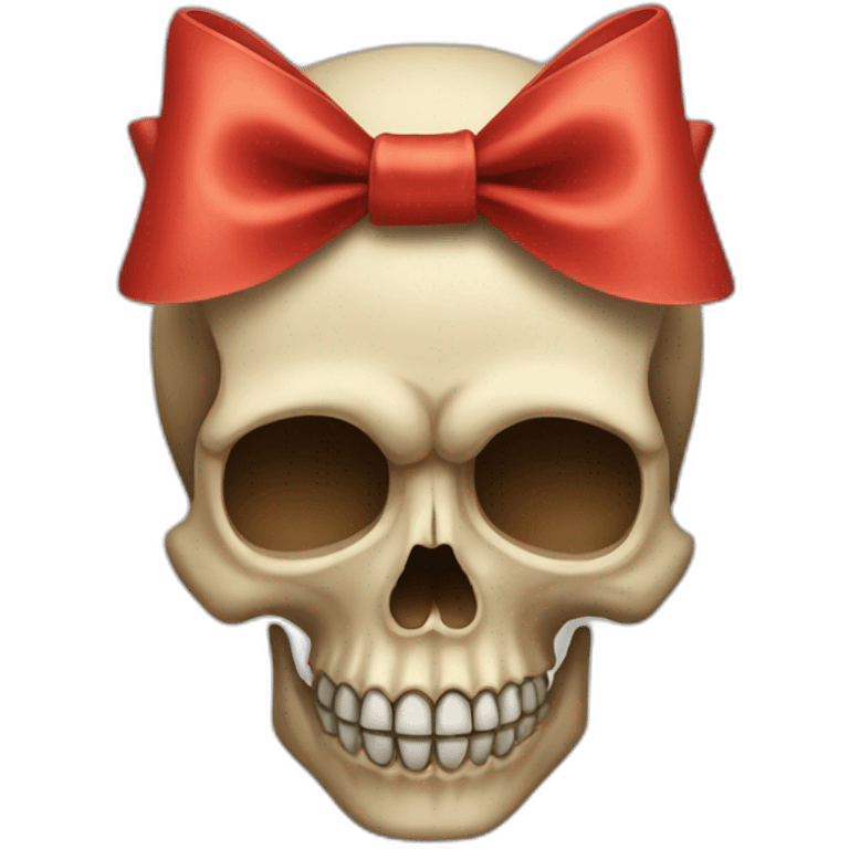 skull with a bow on it emoji