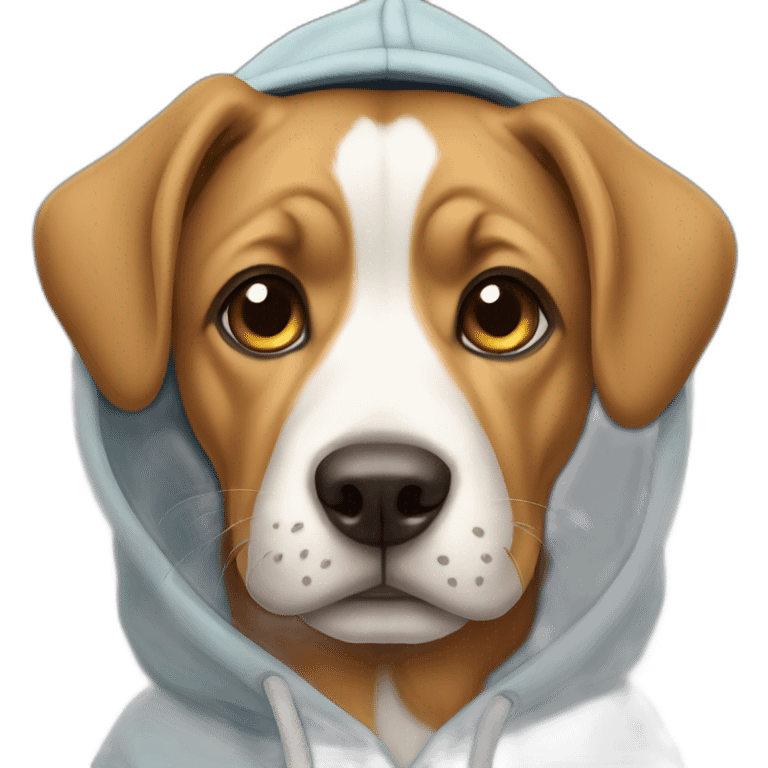 Dog wearing a hoodie emoji