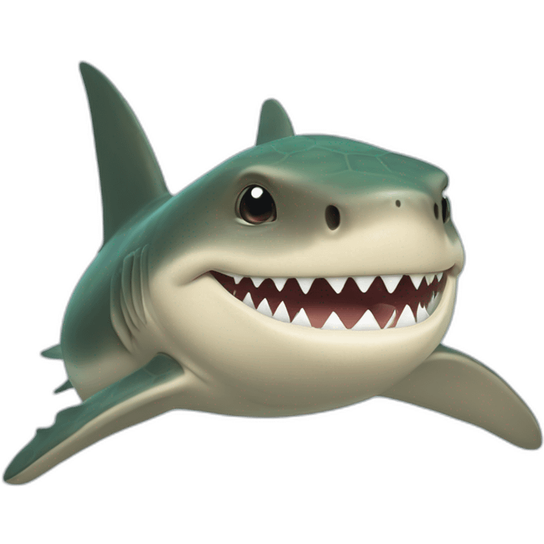 Requin sur une tortue emoji