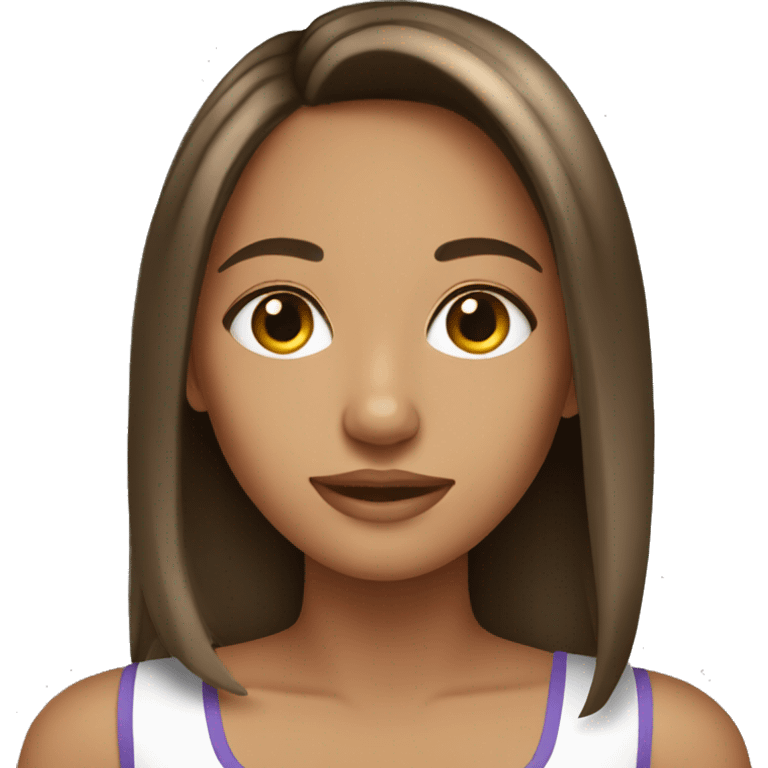 pretty brunette girl with highlights  emoji