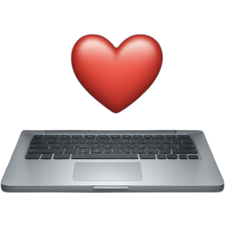 laptop with a heart on the screen emoji