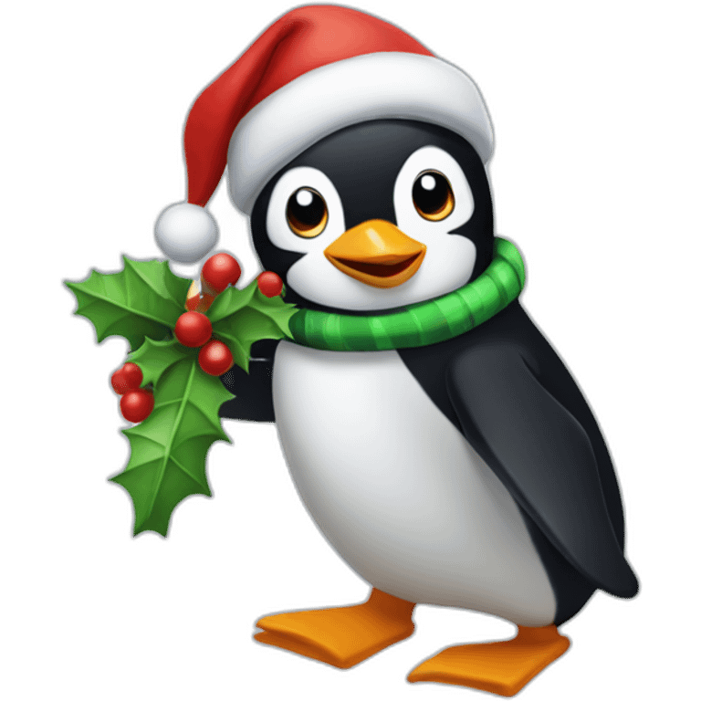 Christmas penguin emoji