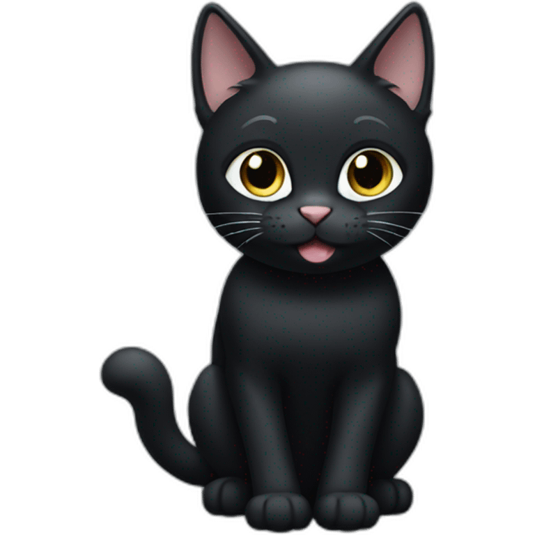 black cat with white paws emoji