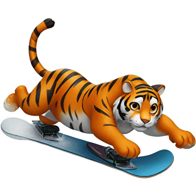 Tiger snowboarding  emoji