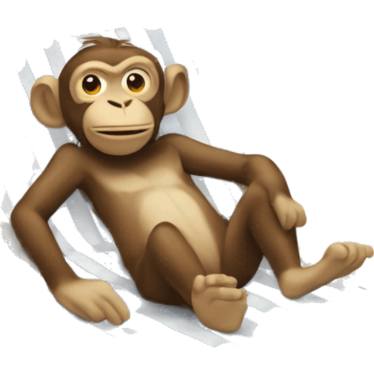 Monkey Sunbathing on the beach emoji