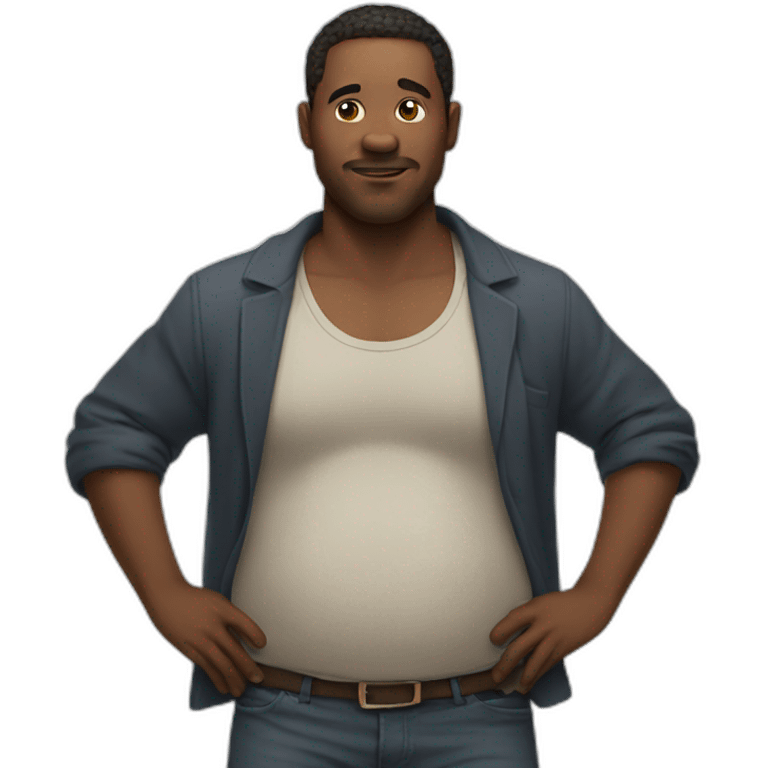 man holds his belly emoji