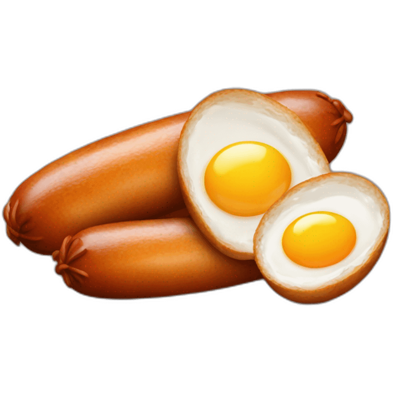 a saussage and two eggs emoji