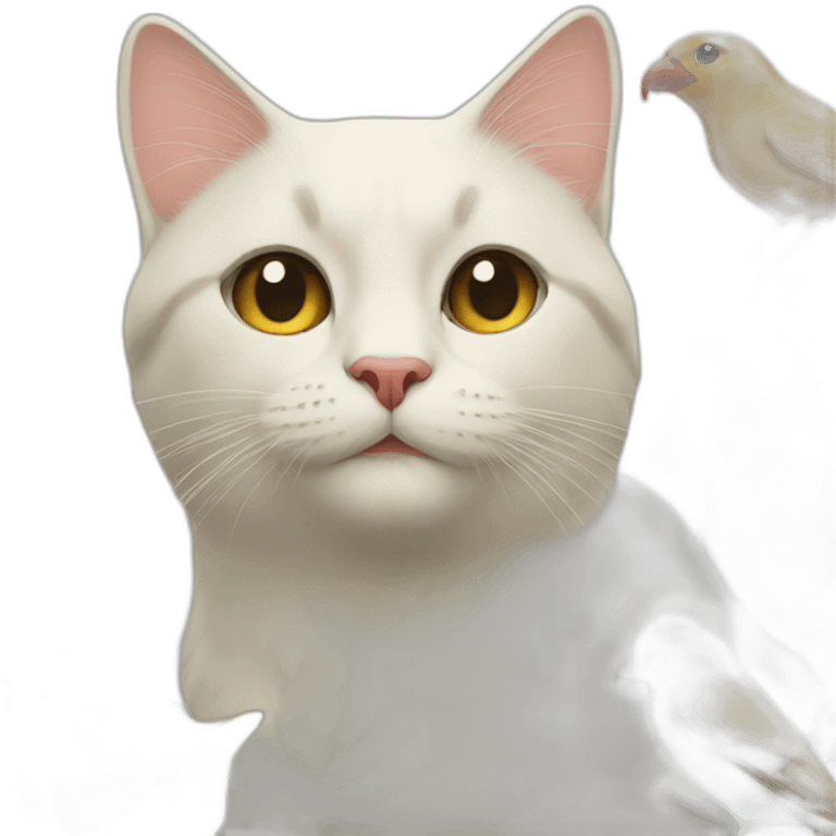 cats and birds emoji