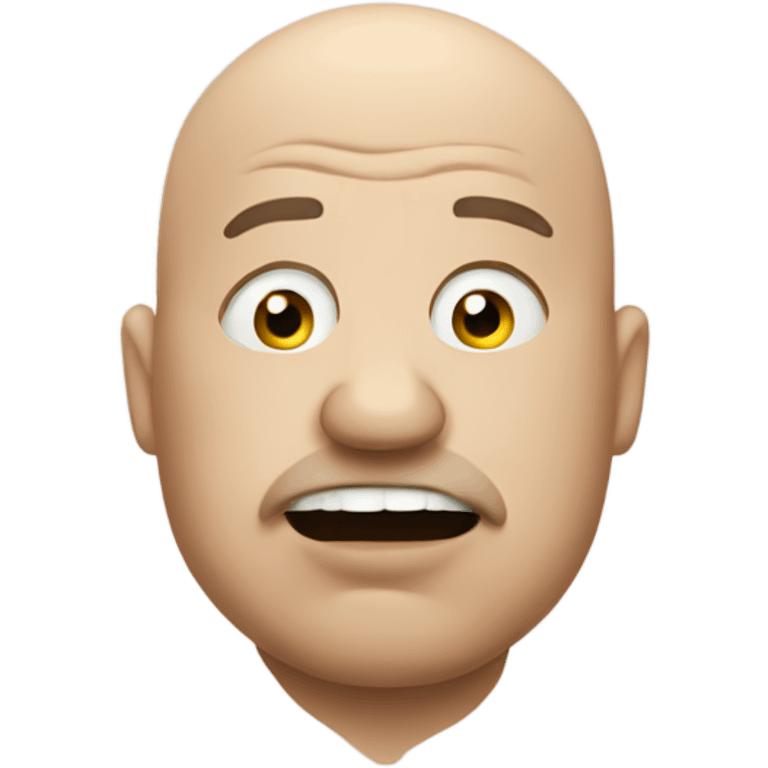 fat bald man with bad breath emoji