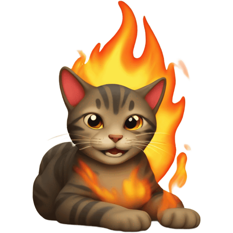 flaming cat emoji