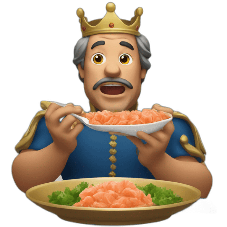 King eating Salmon Tartare emoji