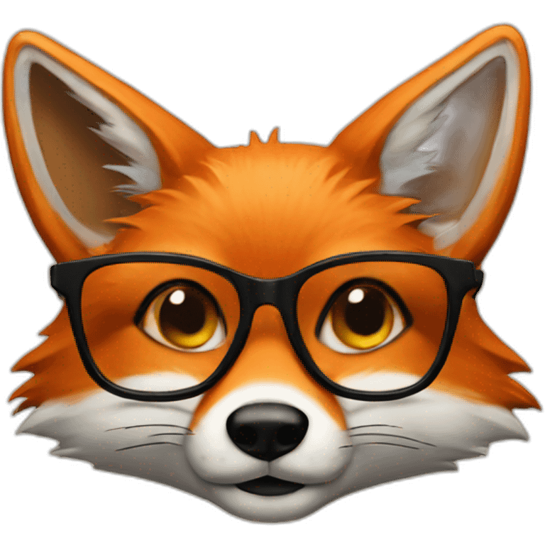 Fox with glasses emoji