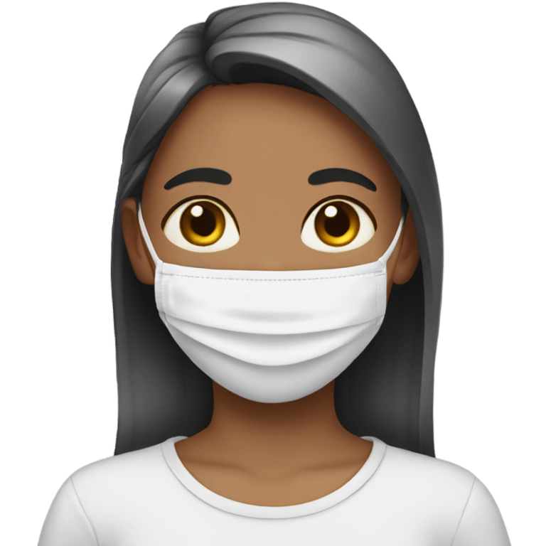 Girl wearing a. Face mask emoji