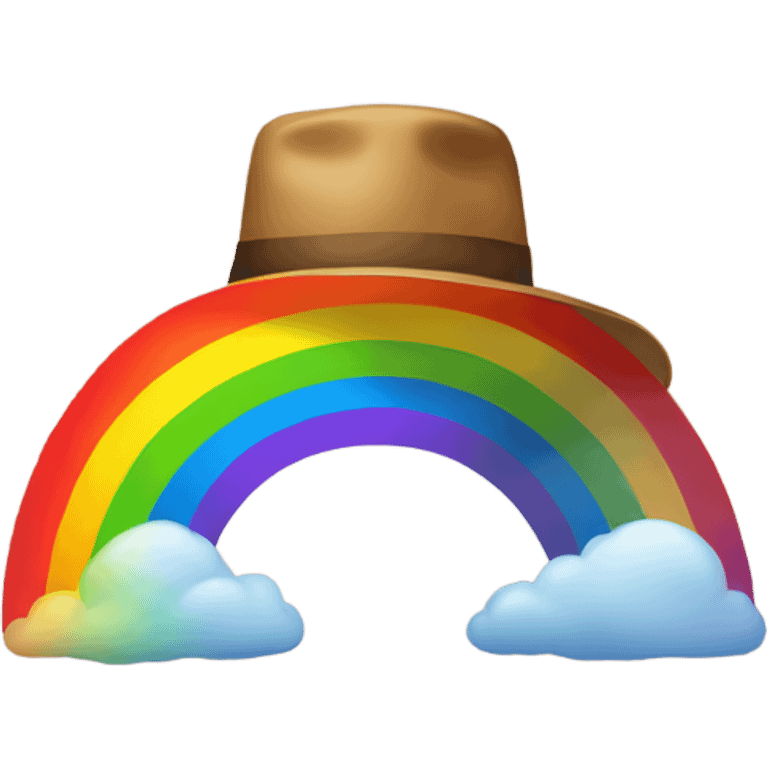 Rainbow wearing a hat emoji