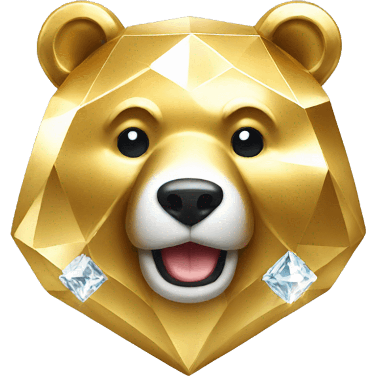 Diamond covered gold bear emoji