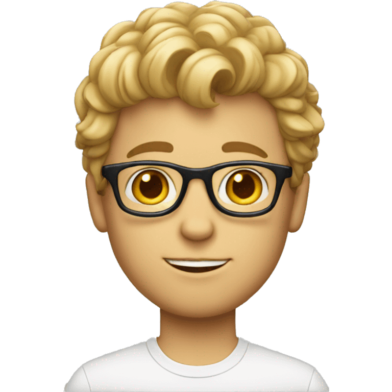 A white boy who wears glasses and whose hair looks like Jimmy Netron  emoji