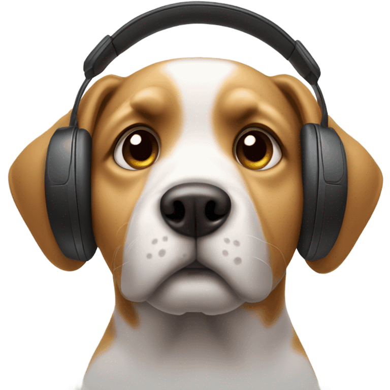 Dog listening to music scared emoji