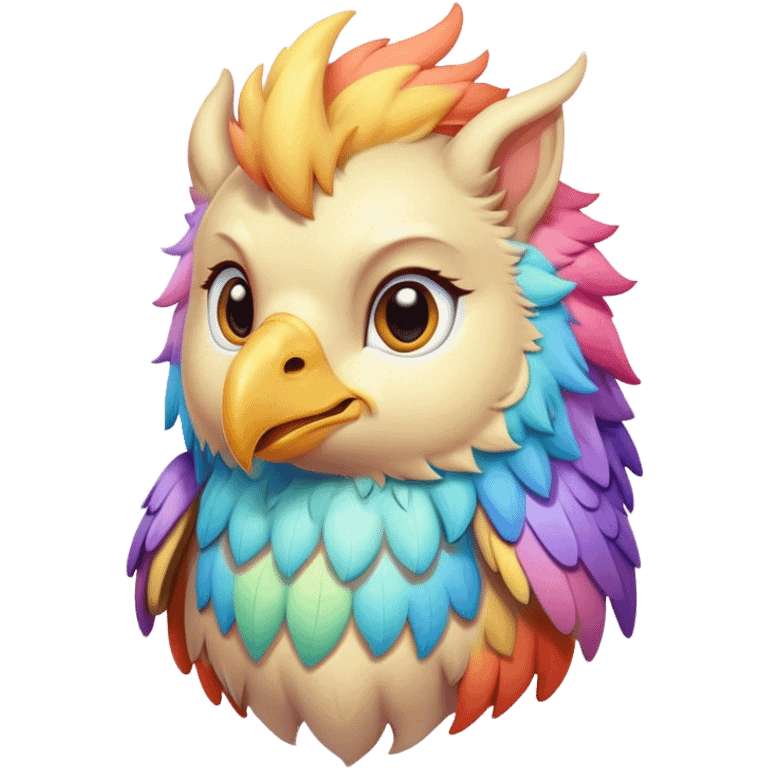 Pastel, multicoloured, adorable griffin emoji