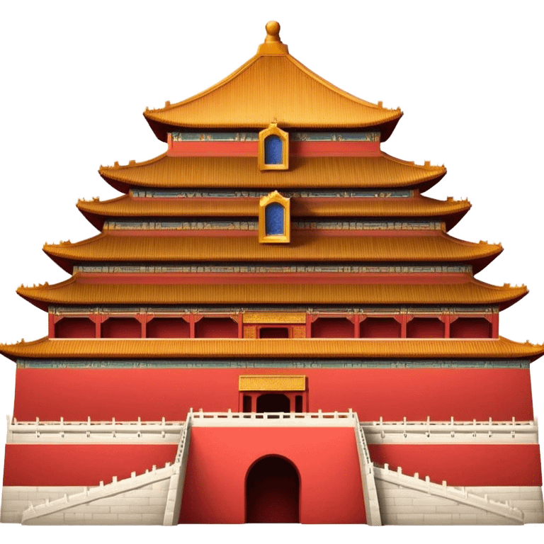 Cinematic Realistic Forbidden City Landmark Emoji, showcasing the imperial palace with iconic red walls and golden roofs rendered with rich textures and regal lighting. emoji