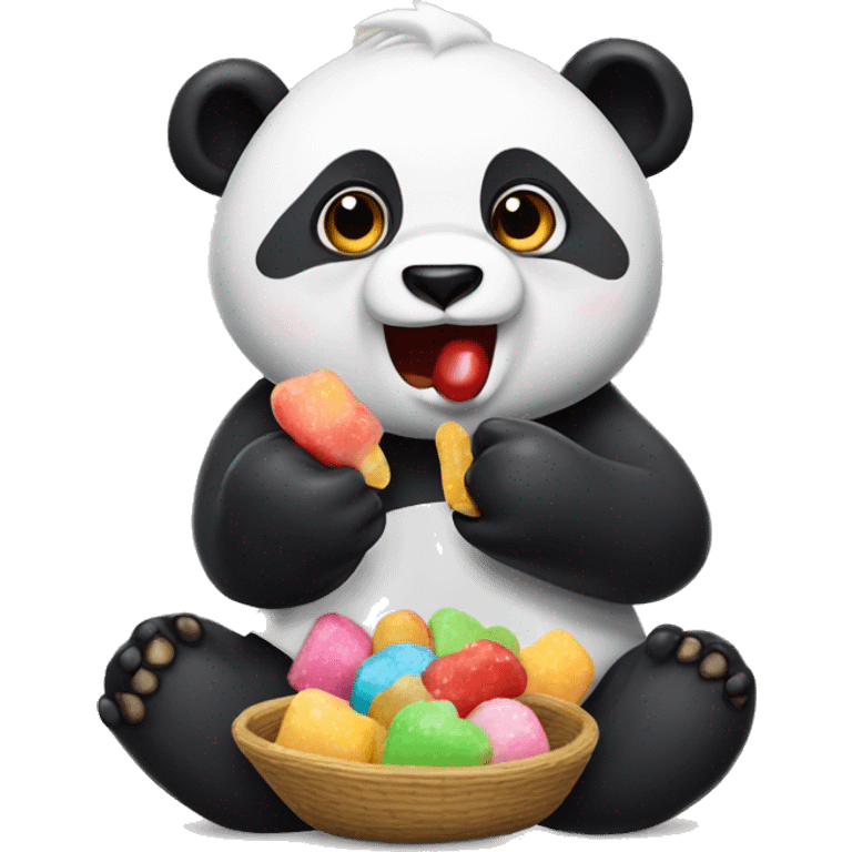 Oso panda comiendo chuches emoji