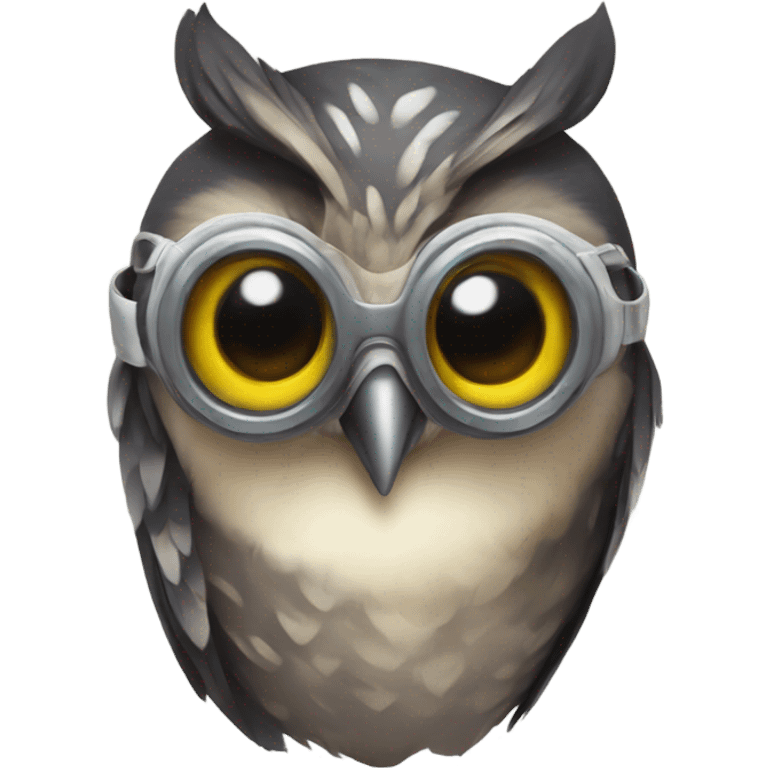 Owl wearing a gass mask emoji