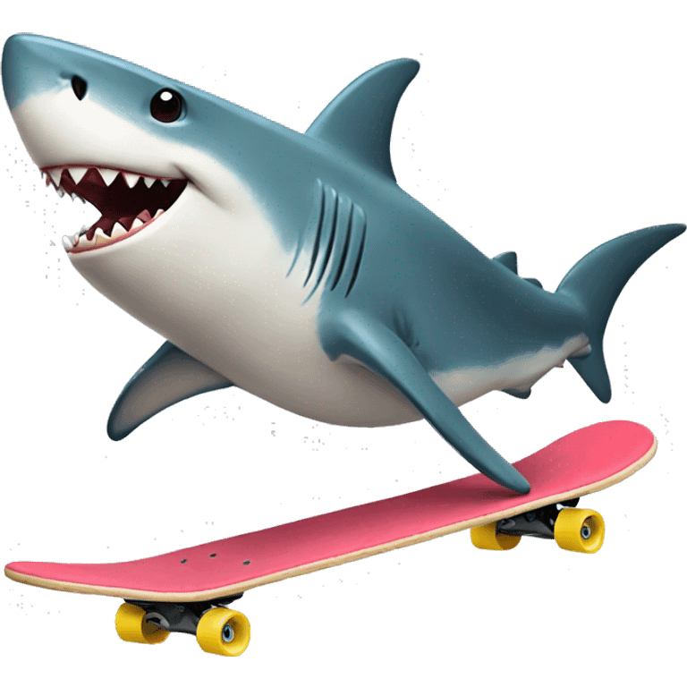 shark riding a skateboard emoji