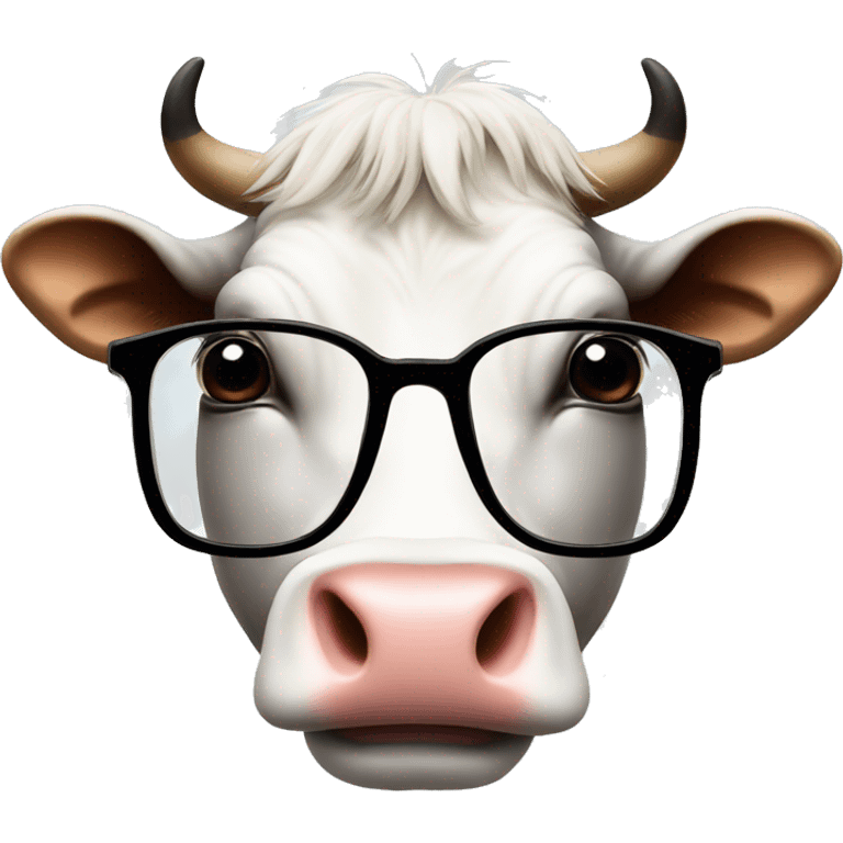 a cow with glasses emoji