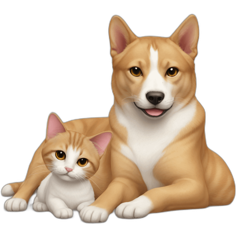 Cat on dogs emoji