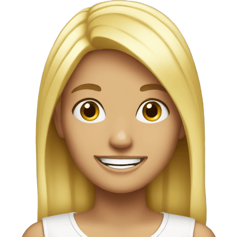 blonde girl smiling parody emoji