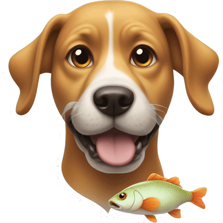 Dog and fish emoji