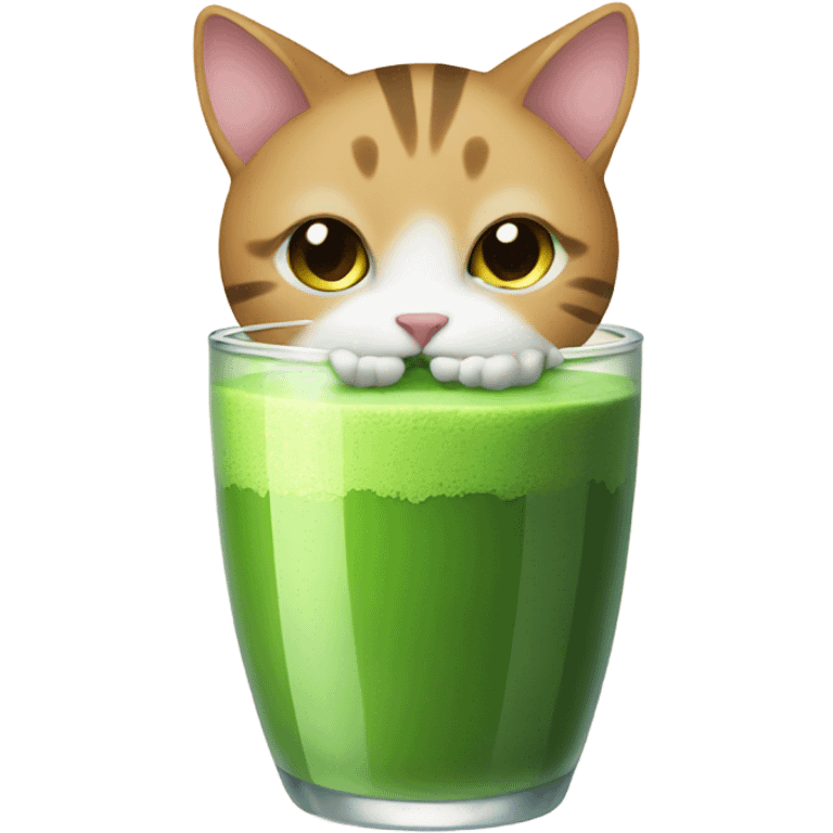 A cat drinking matcha emoji