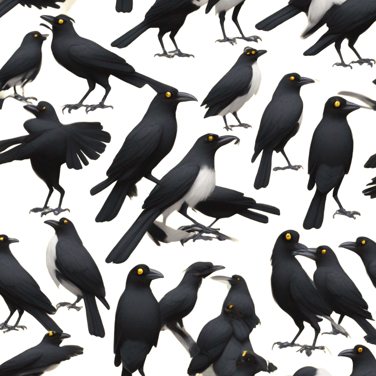 Pied currawong bird  emoji