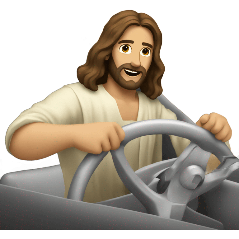 Jesus taking the wheel emoji