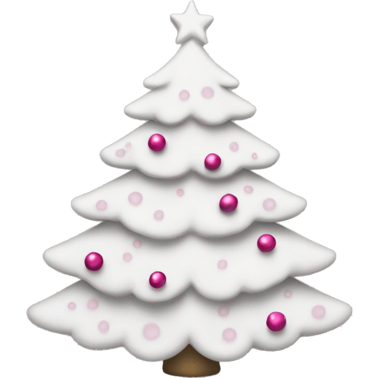 White Christmas tree with pink ornaments  emoji