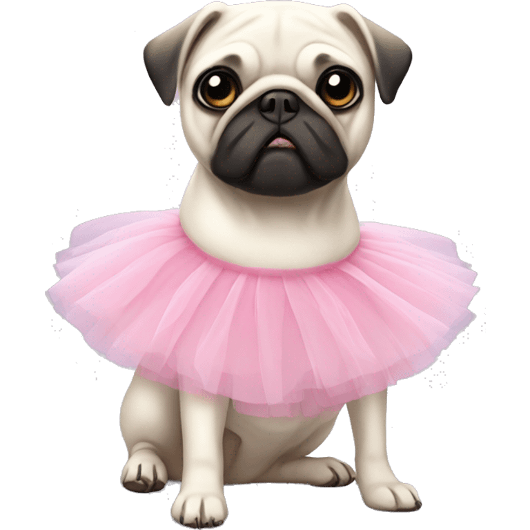 white pug with tutu  emoji