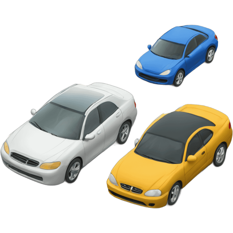 two cars on the road emoji