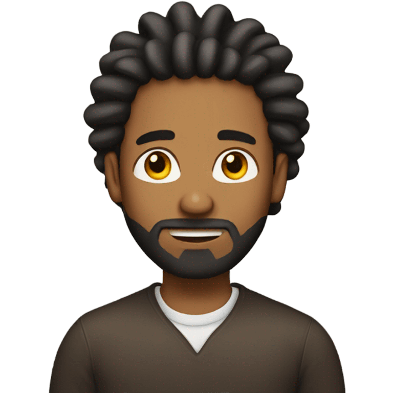 Brown man with dread and beard emoji