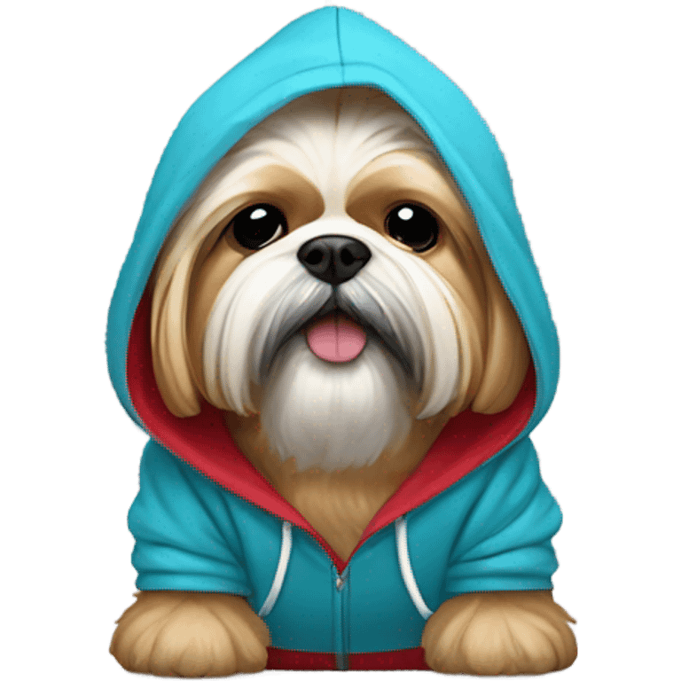 Lhasa apso with hoodie emoji