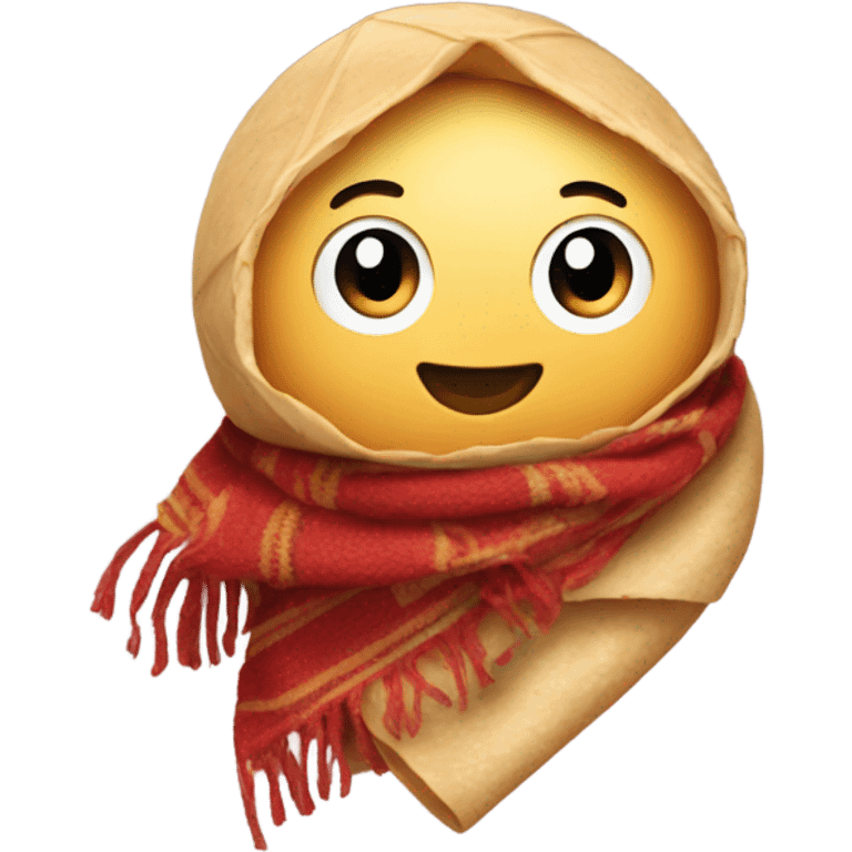 Burrito wearing a scarf emoji