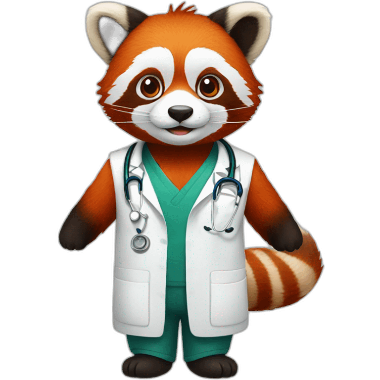 red panda doctor emoji