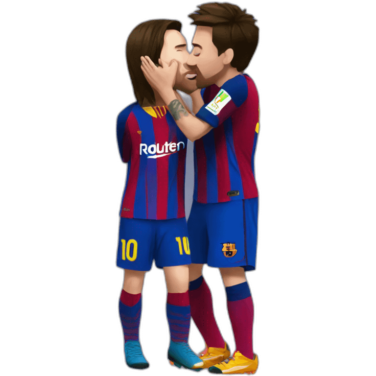 Messi kissing  emoji